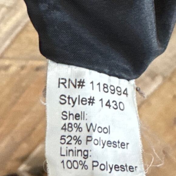 Piko 1988 Black Wool Swing Pea Coat Jacket 3/4 Cropped Sleeve SZ Small - Picture 7 of 8